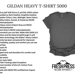 Gildan 5000 Blank Shirt Heavy Cotton – Plain Tees for Printing | Unisex Adult, Youth & Toddler Tees | T-Shirt Bulk Wholesale | 5100P 5000B bild 9