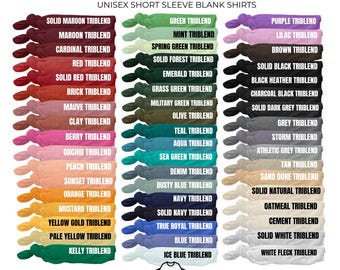 Blank Shirt Bella Canvas Adult Unisex 3413 Triblend, Plain T-Shirts, Blank Soft Tee, Wholesale Shirt Supplier, Sublimation, HTV, DTF & Vinyl