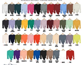 Bella Canvas 3501 Unisex Long Sleeve Shirt | Screen Printing Tees | DTG T-shirts | Adult & Youth  3501Y Sizes