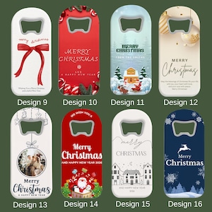 Gepersonaliseerde kerstflesopener magneetcadeaus voor gasten, nieuwjaarsfeestgunsten, aanpasbaar decor, bedankje souvenir, gegraveerde opener