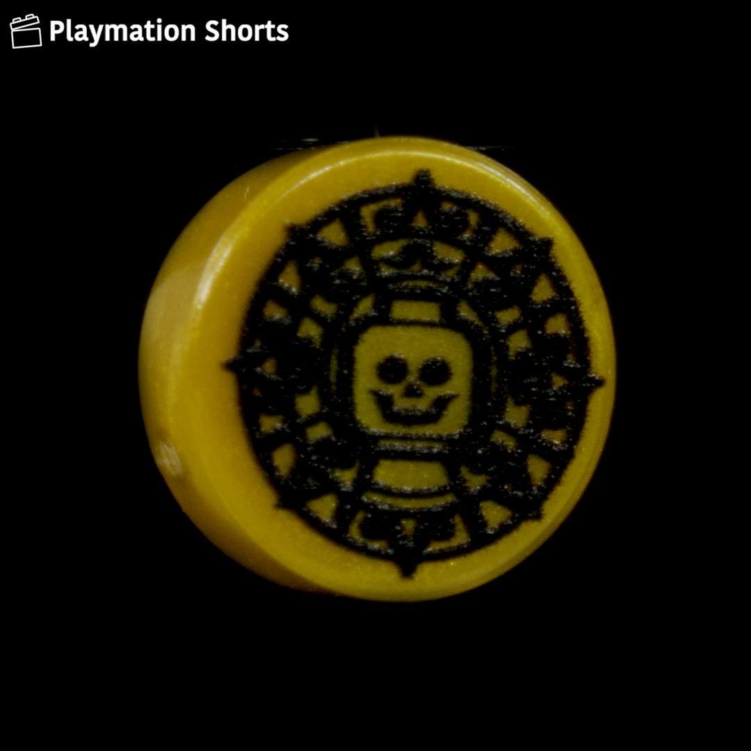Lego Pirate Aztec Gold Custom UV Print 1x1 Round Tile on Official Lego ...
