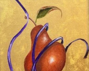 Pear and ribbon