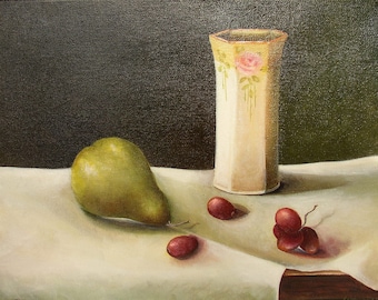 Unframed Original Still Life Oil Painting on Stretched Canvas