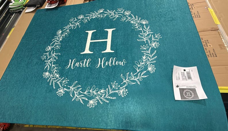 Custom Monogram & Family Name Rug • Elegant Machine Washable ...