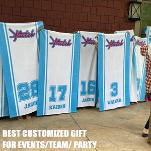 Custom Team Beach Towel, Personalized Towel, Baseball Towel, Sport Towel School Team Logo Towel, Cooperstown Gift, Hockey Team Gift, xmas