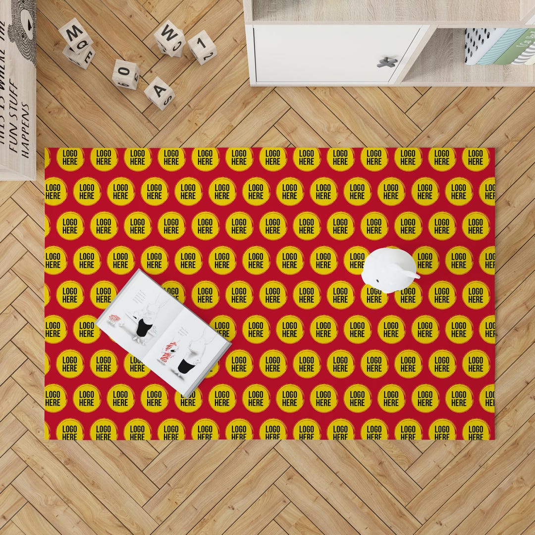 Logo Pattern Rug Personalized Logo Rug, Made to Order, Custom Logo Rug, Gift Rug, Custom ...