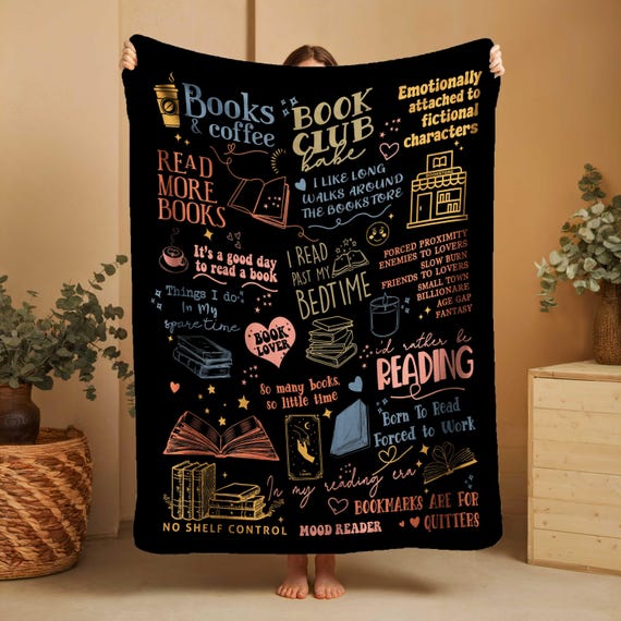 Cozy Reading Blanket for Book Lovers, Christmas Gift, Hot Girls Read Books gift, Book Readers Gift, reading blanket for girls