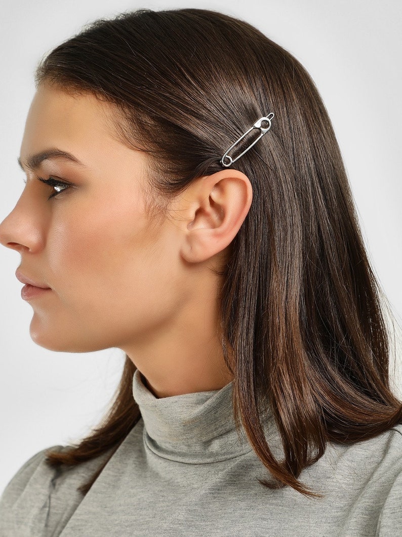 Gold or Silver Safety Pin Hair Clip Bobby Pins Boho Paper Etsy