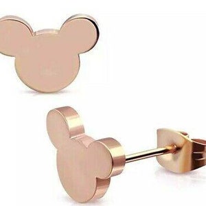 Stainless Steel Disney Mickey Mouse Stud Earrings Mini Disney Vacation Disney World Disney Land Mickey Mouse Silver Jewelry Kids Woman Girls