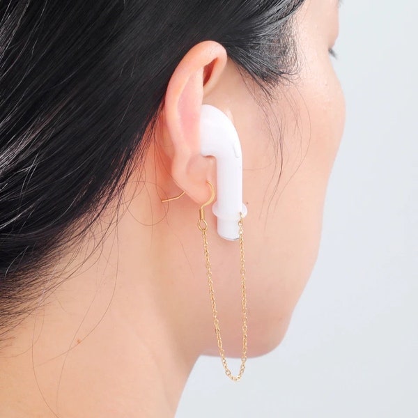 Gold chain dangle Airpod Holder Earrings Wireless Earrings Anti-lost Earrings Cuffs Anti-lost Earrings Fashion Accessories Jewelry