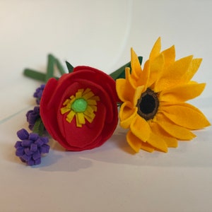 Felt Bouquet for Kids- NO WIRE - Pretend Play Flowers, Felt Bouquet
