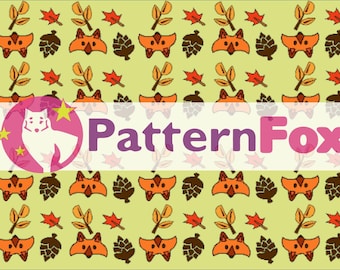 Cozy Forest- fun fall seamless pattern of foxes and nature