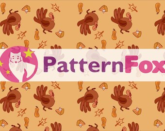 Turkey Time- Fall thanksgiving seamless pattern file