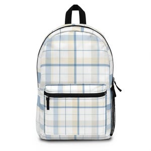 Plaid Backpack: Stylish Polyester Travel & School Bag