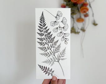 Fern Temporary Tattoo Sheet of Fineline Botanical Fern Design Delicate Leaf Fake Tattoo Birthday Gift Body Art Small Floral by Matilda Rose
