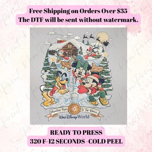 Disney Christmas DTF Transfer, Merry Xmas Heat Press, Ready to Press Disney Christmas DTF Print, Holiday Shirt Transfer 2025
