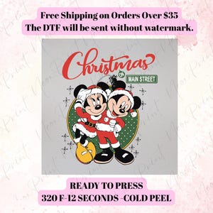 Christmas on Main Street Heat Press, Disney Christmas DTF Transfer, Ready to Press Disney Christmas DTF Print, Holiday Shirt Transfer 2025