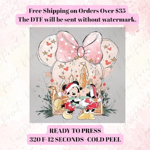Disney Christmas DTF Transfer, Merry Xmas Heat Press, Ready to Press Disney Christmas DTF Print, Holiday Shirt Transfer 2025