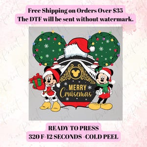 Disney Christmas DTF Transfer, Merry Xmas Heat Press, Ready to Press Disney Christmas DTF Print, Holiday Shirt Transfer 2025