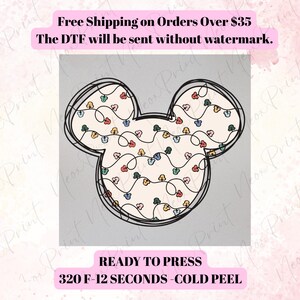 Disney Christmas DTF Transfer, Merry Xmas Heat Press, Ready to Press Disney Christmas DTF Print, Holiday Shirt Transfer 2025