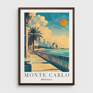 Monte Carlo Poster Print: Retro Monaco Travel Art