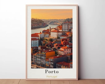 Porto Travel Poster: Portugal Wall Art Print - Douro River