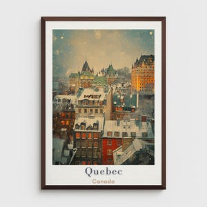 QUEBEC POSTER PRINT - Wall Art - Travel Poster - Canada Poster - Travel Gift - Quebec Print - North America Art - Quebec Old Town