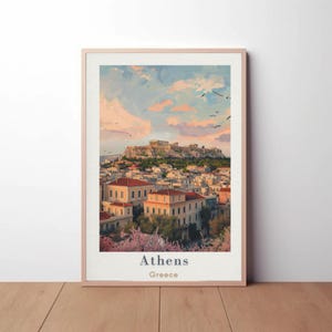 ATHENS POSTER - Wall Art - Travel Poster - Greece Poster - Travel Gift - Athens Print - Acropolis Poster - Europe Prints - Parthenon Print