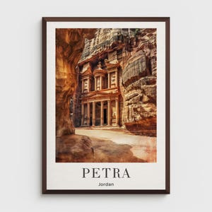 PETRA PRINT POSTER - Wall Art - Travel Poster - Jordan Poster Print - Travel Gift - Petra Print - Middle East Art