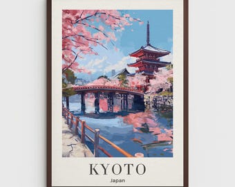 Vintage Kyoto Travel Poster: Japan Art Print