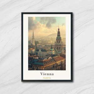 Cartaz de viagem de Viena: Impressão de parede vibrante da Áustria