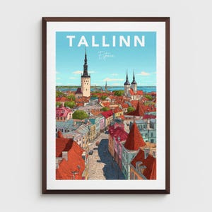 TALLINN POSTER PRINT - Wall Art - Retro Travel Poster - Estonia Poster - Travel Gift - Home Decor - Tallinn Old Town - Vintage Tallinn