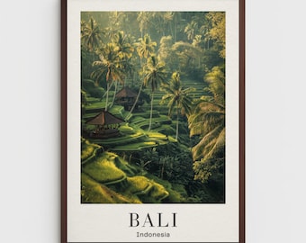 Bali Travel Poster Print: Vibrant Indonesian Wall Art
