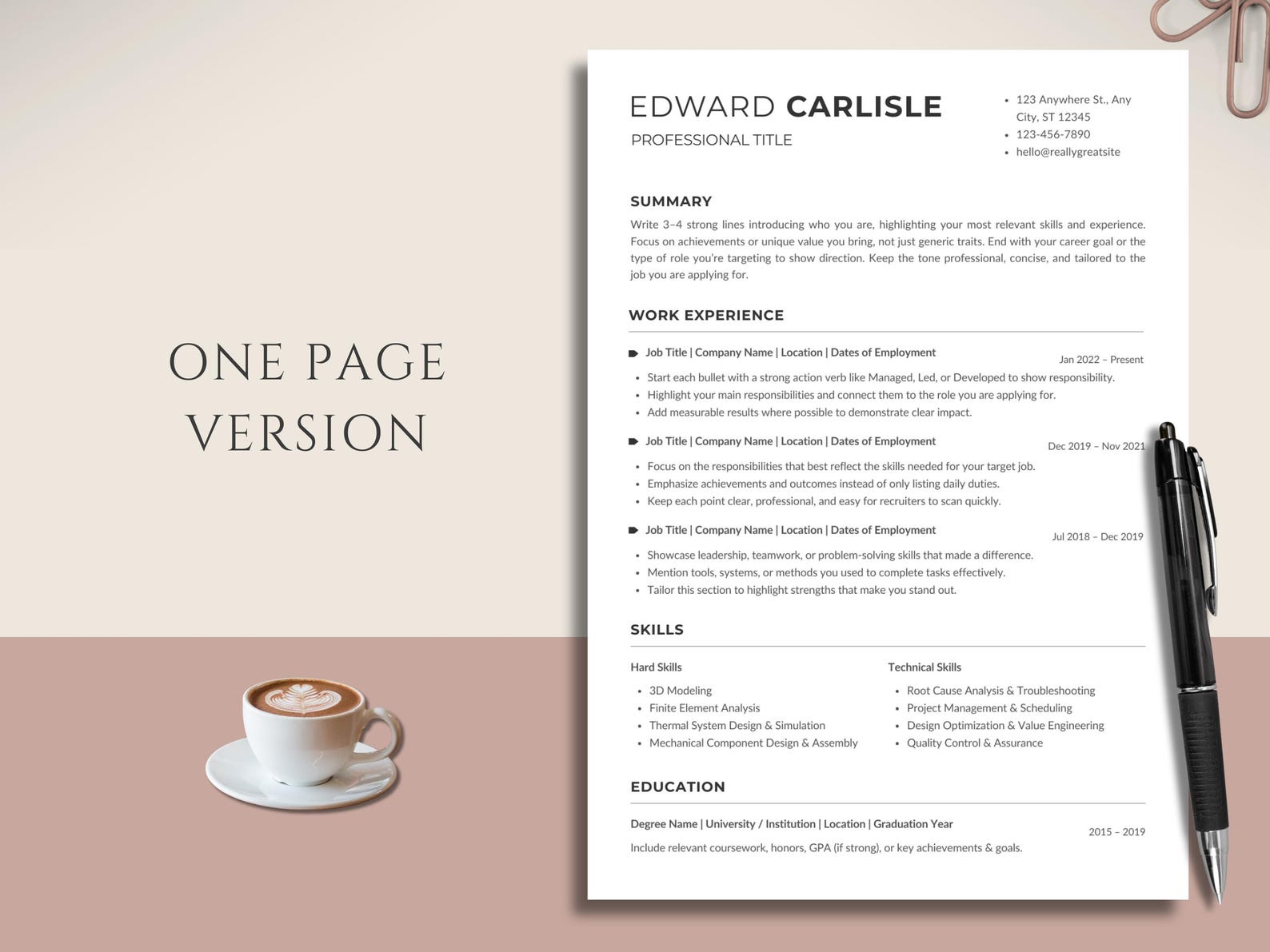 ATS Friendly Resume Template | Word & Canva CV | Professional and ...