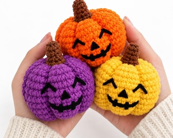 Crochet Pumpkin Pattern PDF Beginner Friendly Halloween Decor Rustic Farmhouse Autumn Pumpkin Jack O Lantern Easy DIY Instant Download