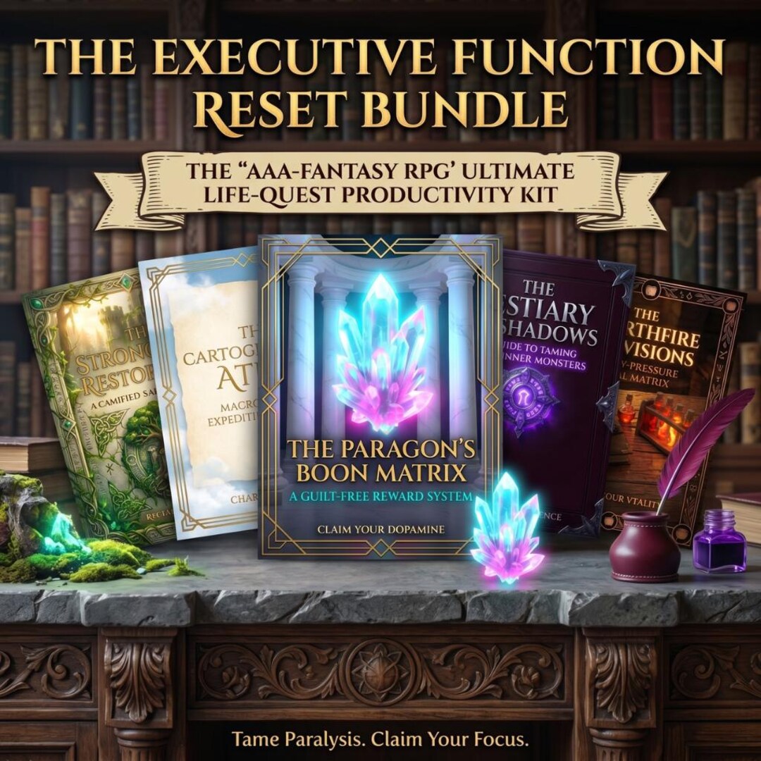 Gamified ADHD Digital Planner Bundle, Executive Function RPG Life Quest ...