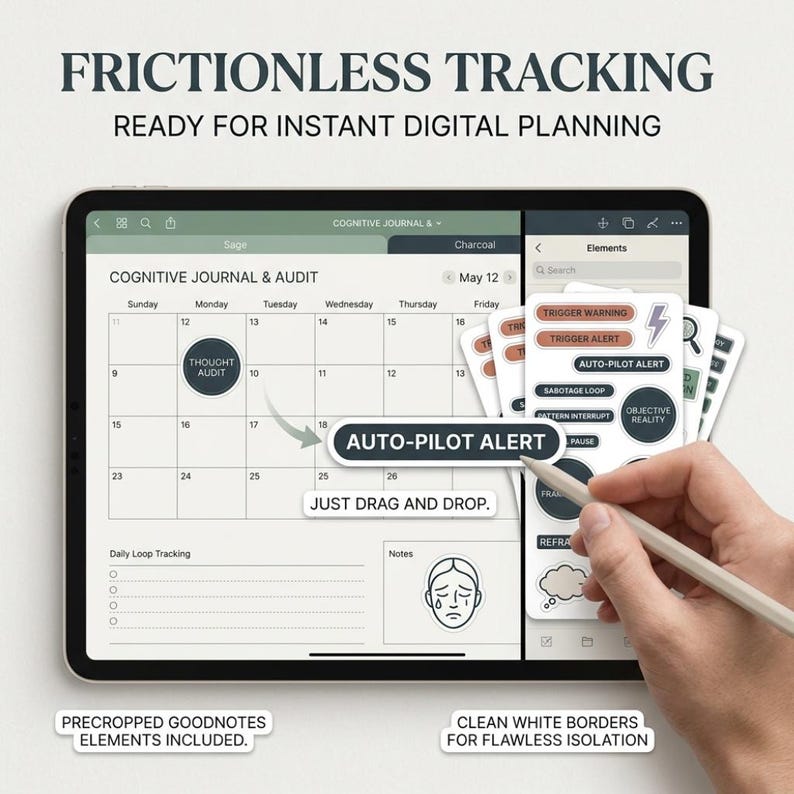 Mental Health Digital Stickers for Goodnotes | CBT Planner Icons ...