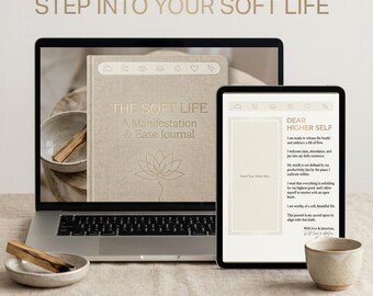 Soft Life Journal, Somatic Healing-werkboek, digitale planner voor zachte manifestatie, regulatie van het zenuwstelsel, 369-methode, Soft Girl-tijdperk