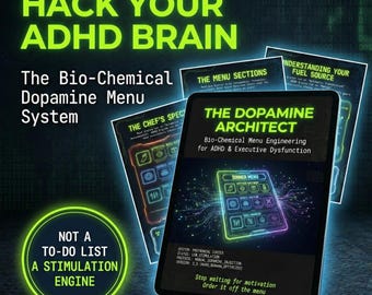 ADHD Dopamine Menu, Executive Function Biohack (Digital Download)
