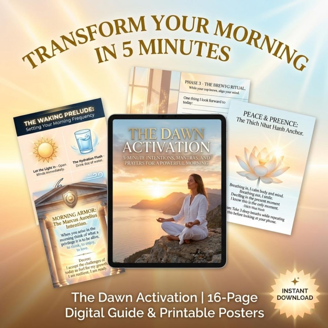 Mourning Routine Intentions Worksheet 5-minute Morning Routine Guide | Daily Intentions & Mantras | Somatic ...