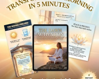 Gids voor ochtendroutine van 5 minuten | Dagelijkse intenties en mantra's | Somatische reset pdf | Afdrukbare spirituele zelfzorg | De dageraad-activering
