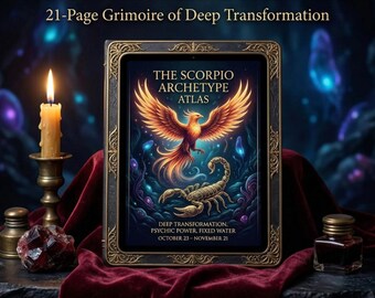 Werkboek Schorpioenastrologie, schaduwwerkdagboekprompts, Sabian Symbols Grimoire, Zodiac Rituals PDF, Schorpioen Seizoen Tarot Spread Gift