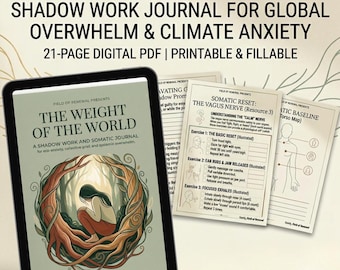Schaduwwerkdagboek voor collectief verdriet en systemische overweldiging | Werkboek Somatic Healing | Regeling van het zenuwstelsel |