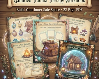 Gamified Trauma Workbook & EMDR Journal, Somatic Healing Therapy-werkbladen