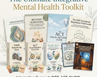 De ultieme toolkit voor integratieve geestelijke gezondheid | DBT ACT EMDR neurodivergente werkbladen | Dekbundel voor copingvaardigheden voor therapeuten, digitaal