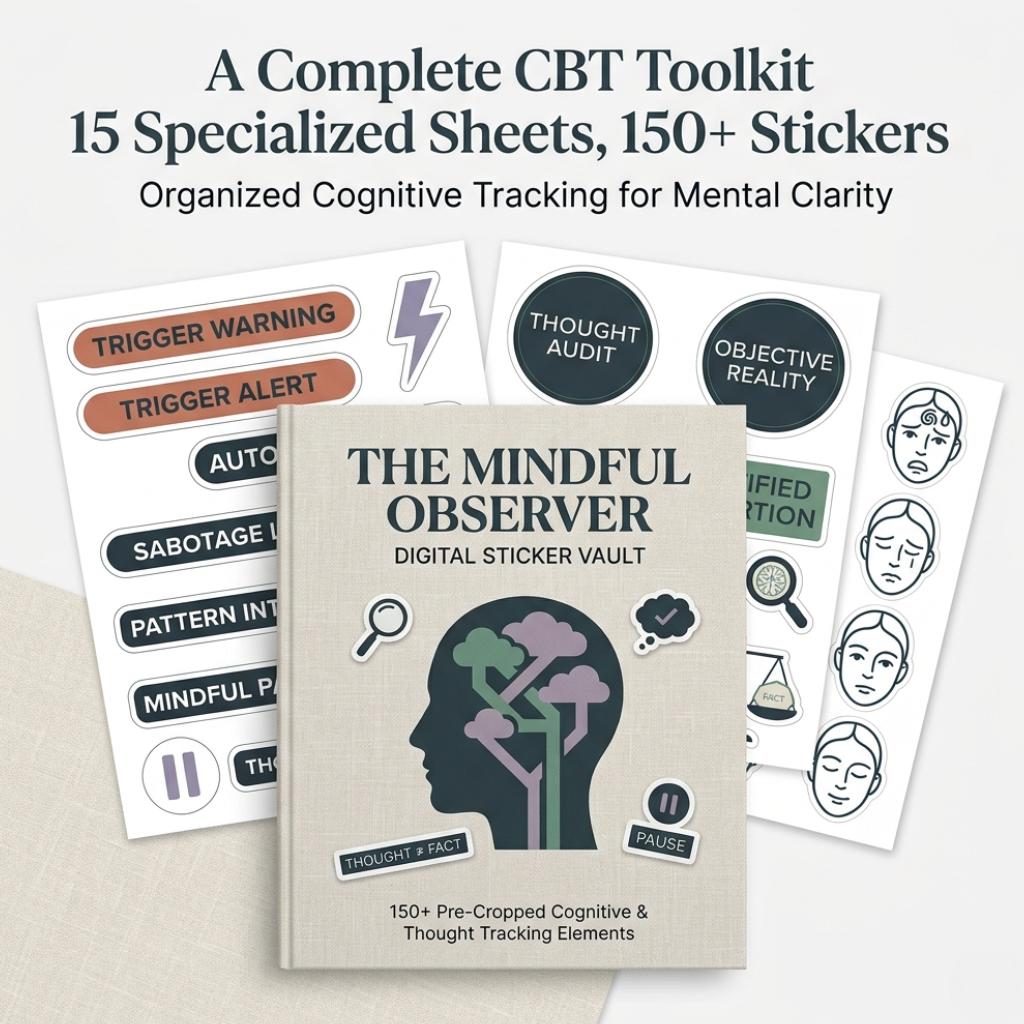 Mental Health Digital Stickers for Goodnotes | CBT Planner Icons ...