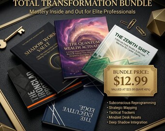 Bundel executive mindset en strategie | Schaduwwerkdagboek, rijkdommanifestatie, werkboek loopbaanhelderheid | Elite professioneel gereedschap