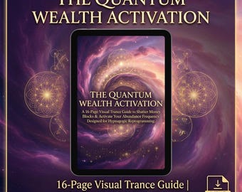 Quantum Wealth Activation Visuele Trance Gids, manifesteert geldblokkades Onderbewustzijn Herprogrammering Hypnose Spiritueel werkboek pdf-download