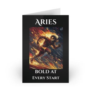 Aries Zodiac Art Card: Bold Astrology Greeting Card