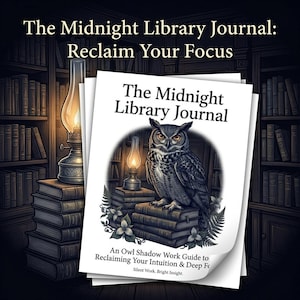 Midnight Library Shadow Work Journal | Monk Mode & Deep Focus Workbook | Dark Academia Aesthetic Digital Detox and Somatic Healing Printable